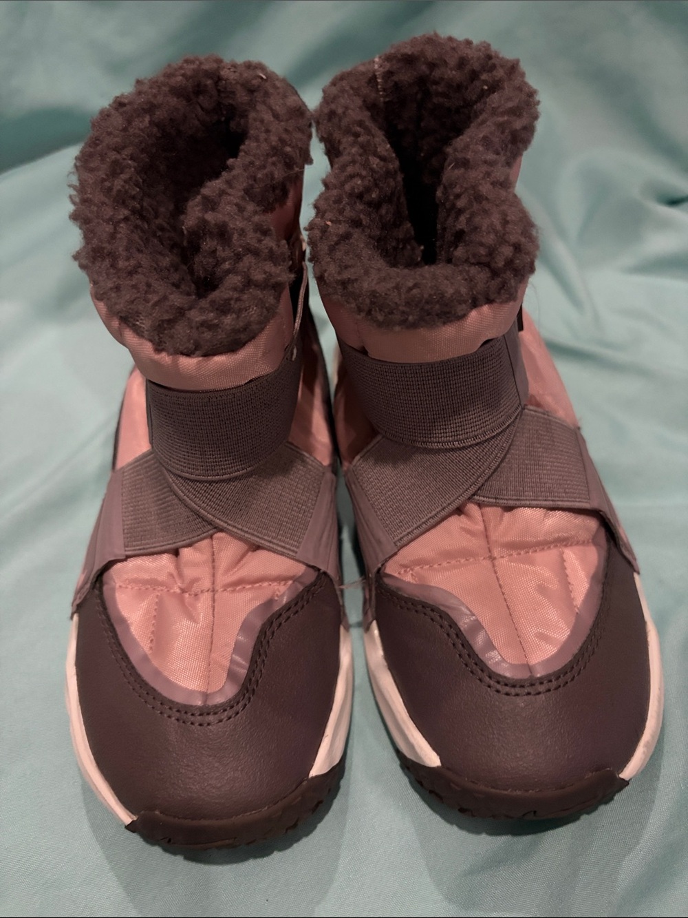 Nike Pink and Gray Kids Winter Booties